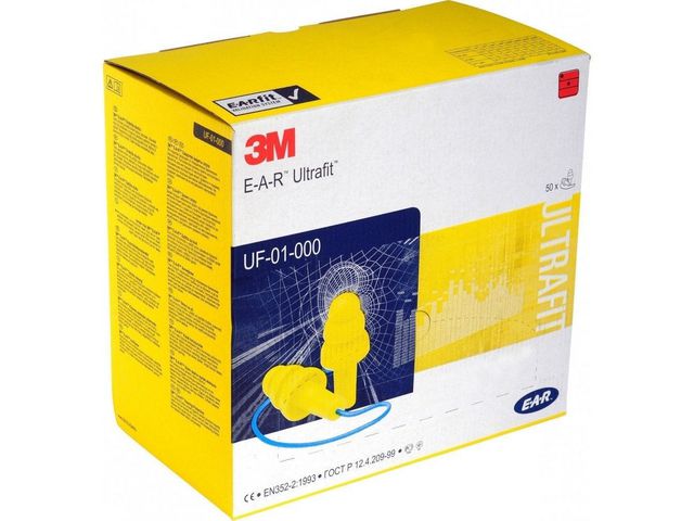 3M™ Öronproppar Ultrafit snöre, fp om 50 st