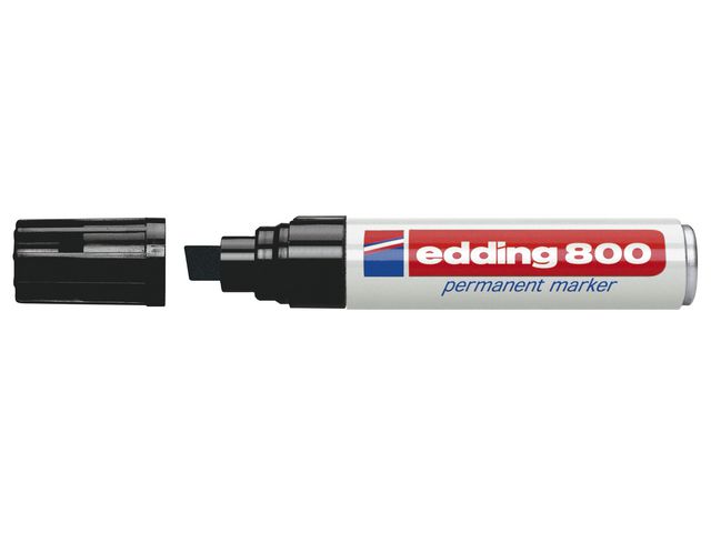 edding Märkpenna Permanent 800 med snedskuren spets, 4 - 12 mm, svart, st
