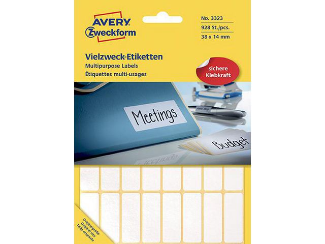 Avery Etikett handskrift 38x14mm, fp om 928 st
