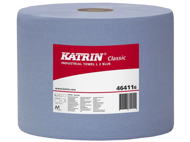 KATRIN Industritork 2-lagers blå, rulle om 1000 blad