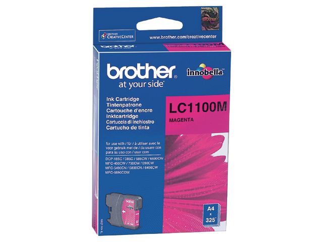 Brother Bläckpatron LC1100 M, LC-1100M, Innobella™-bläck, magenta, singelförpackning, st