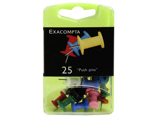 Exacompta Kartnål 10mm sorterade färger, fp om 25 st