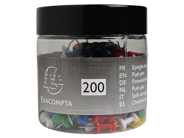 Exacompta Kartnål 10mm sorterade färger, fp om 200 st