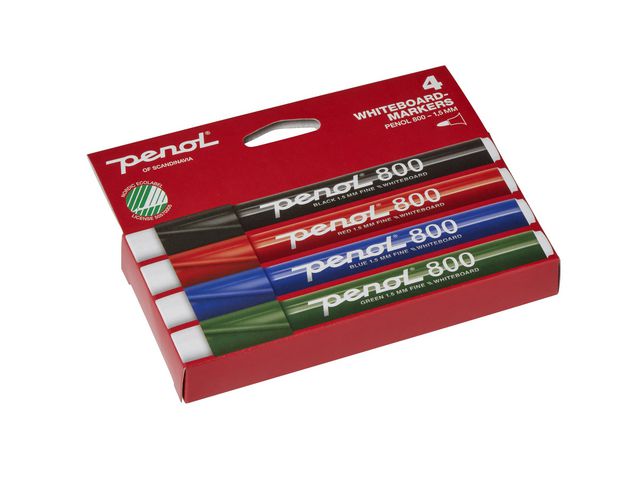 PENOL Whiteboardpenna 800 rund sorterade färger, fp om 4 st