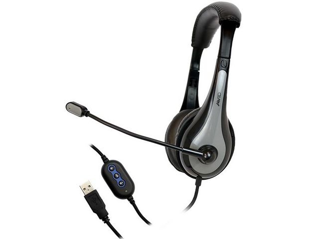 Headset Skola AVID AE-39 USB grå, st