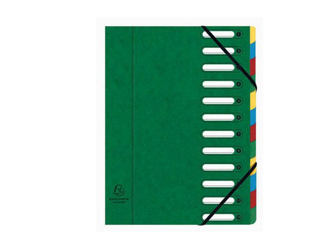 Exacompta Sorteringsmapp 12-flik grön, st