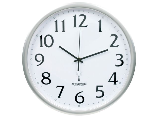 tiq Väggur TIQ radiokontrollerat 35cm silver, st