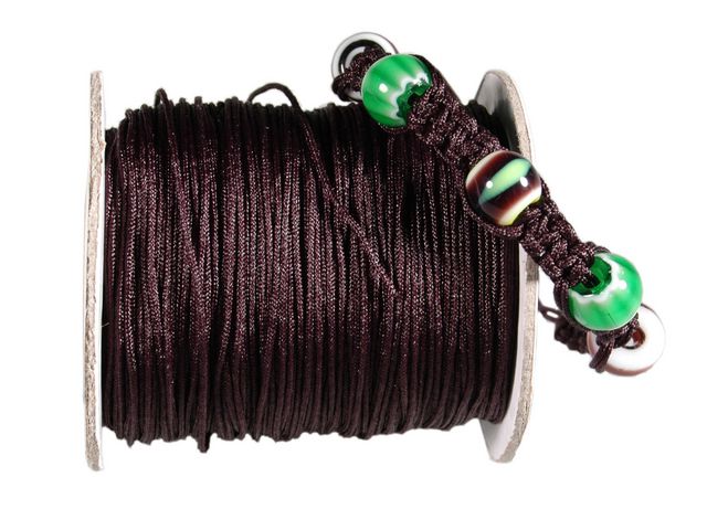 Smyckessnöre, polyester, 100 m, svart, rulle om 100 m