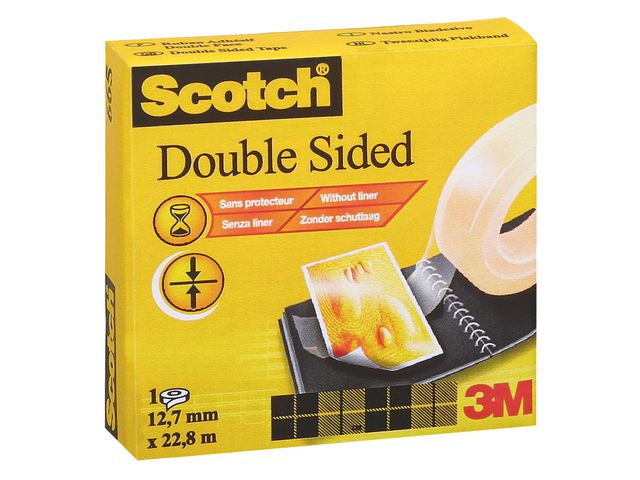 Scotch® Dubbelsidig tejp 665 transparent 12,7mmx22,8m, rulle om 22.8 m
