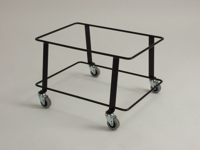 Robust roller, hjul, epoxibeläggning, 280x420x450mm svart, st