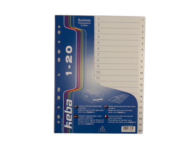 KEBA Plastregister Business A4 PP 0,18mm 1-20 flikar, st
