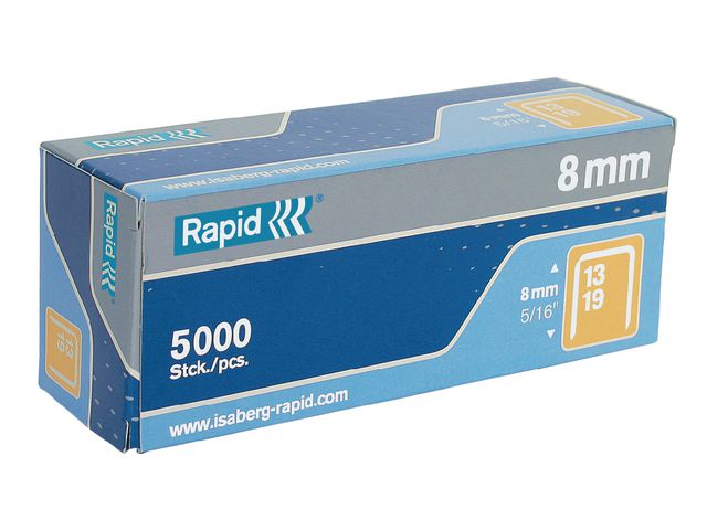 Rapid Häftklammer Nr. 13 High Performance™¿ (13/8) fintrådiga klamrar, galvaniserad tråd, 8 mm benlängd, fp om 5000 st