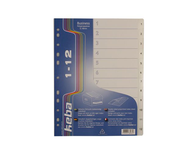 KEBA Plastregister Business A4 PP 0,18mm 1-12 flikar, st