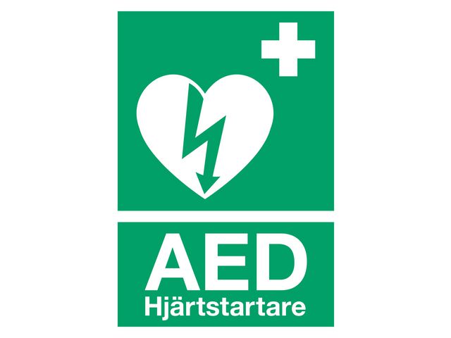 Klisteretikett A5 Hjärtstartare AED, st