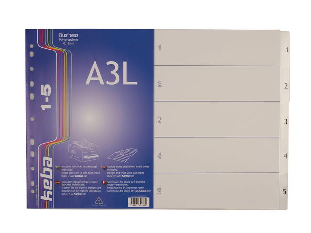 KEBA Plastregister Business LA3 PP 0,18mm 1-5 flikar, st