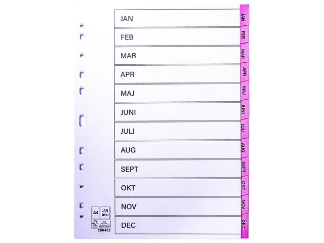 Register plastflik jan-dec rosa, fp om 10 st