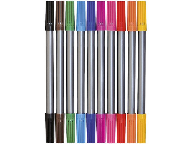 PLAYBOX Fiberpenna dubbelspets 10/FP, fp om 10 st
