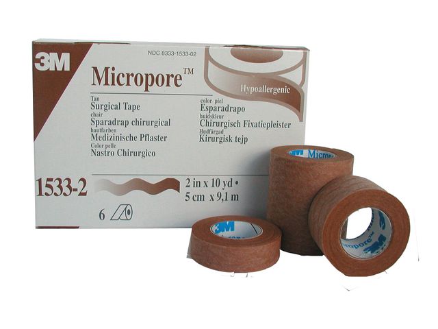 MICROPORE Beige 2,5cm x 9,1m 1, fp om 12 st
