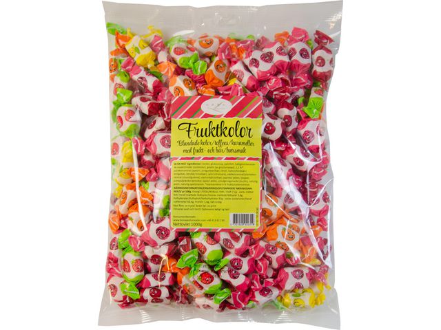 Carl Choklad&Present Godis Fruktkolor 1000g, st