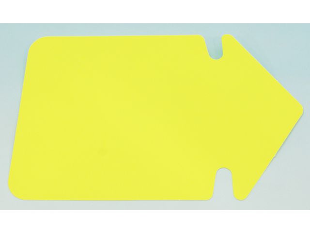 Textkartong pil fluor gul 130x90mm, fp om 25 st