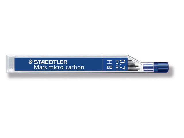 Staedtler Mars Stift till mekanisk stiftpenna, Mars Micro Carbon, 0,7 mm HB-stift, tub 12 st