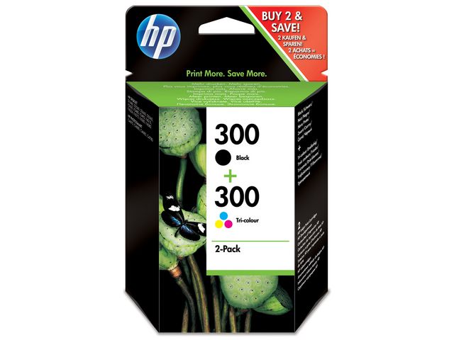 HP Bläckpatron CN637EE 300 Svart+Färg, fp om 2 st