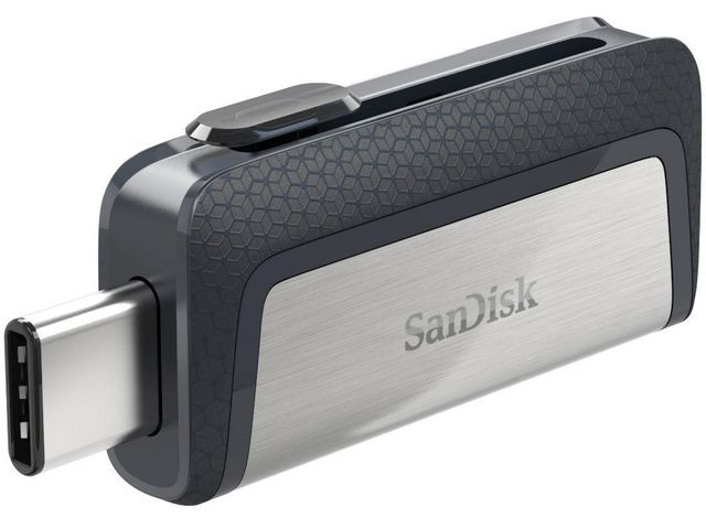 SanDisk USB-Minne, Ultra Dual USB typ C-flashenhet på 32 GB, svart/silver, st
