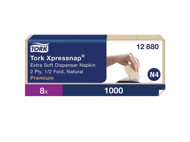 Tork Servett Pre N4 2-lag natur, fp om 1000 st