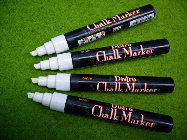 Marvy Märkpenna, Chalk Marker, kulspets, 4 mm linjebredd, vit, fp om 4 st