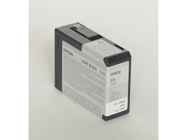 Epson Bläckpatron, T5807, UltraChrome, ljus svart, singelförpackning, C13T580700, st
