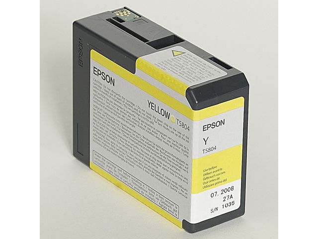 Epson Bläckpatron, T5804, UltraChrome, gul, singelförpackning, C13T580400, st