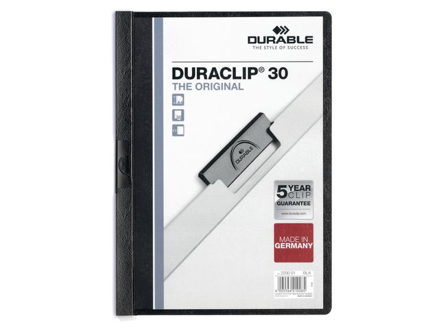 Durable Klämmapp Duraclip 2200 A4 3mm svart, st