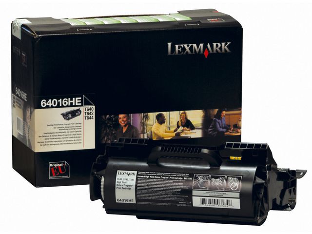 Lexmark Toner, hög kapacitet, svart, singelförpackning, 64016HE, st