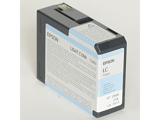 Epson Bläckpatron, T5805, UltraChrome, ljus cyan, singelförpackning, C13T580500, st