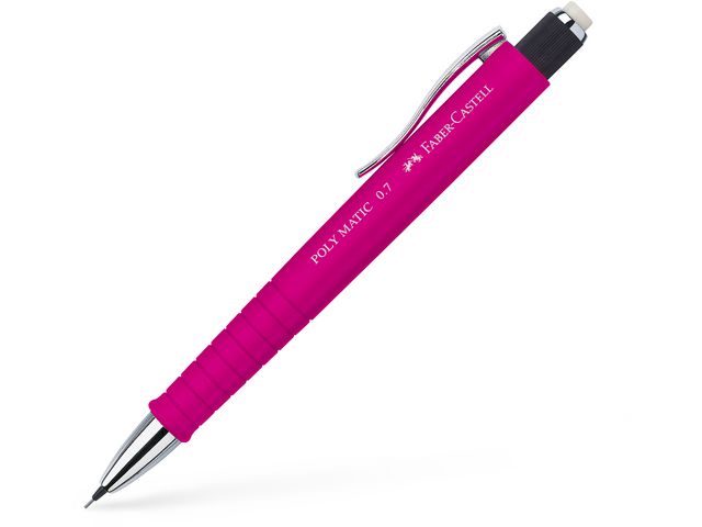 Faber-Castell Stiftpenna, Poly Matic, 0,7mm stift, pennkropp med greppzon, rosa, st