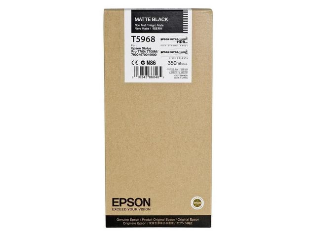 Epson Bläckpatron, T5968, matt svart, singelförpackning, C13T596800, st