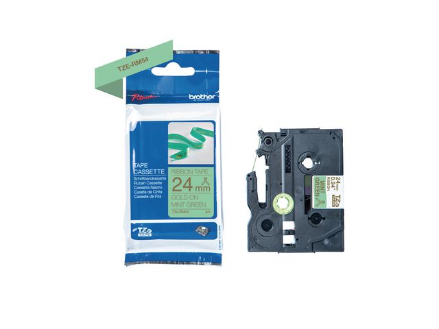 Brother Tape TZERM54 24mm guld på m-grö, st