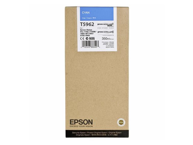 Epson Bläckpatron, T5962, cyan, singelförpackning, C13T596200, st