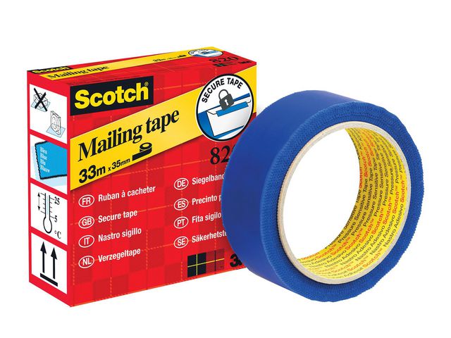Scotch® Säkerhetstejp 820 35 mm x 33 m blå, rulle om 33 m