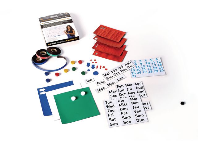ARCHYI Det magnetiska planeringspaketet för whiteboardtavlor inkluderar magnetiska pilar, kalender, remsor, magneter och självhäftande tillbehör, set