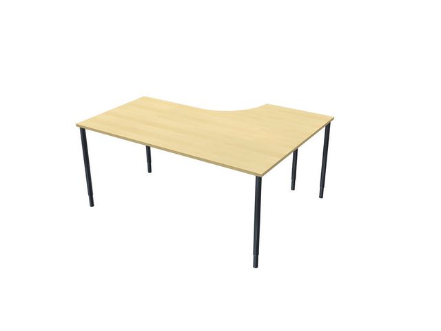 LANAB DESIGN Skrivbord frist V 1,6x1,2x0,8x0,6m björkf/sv, st