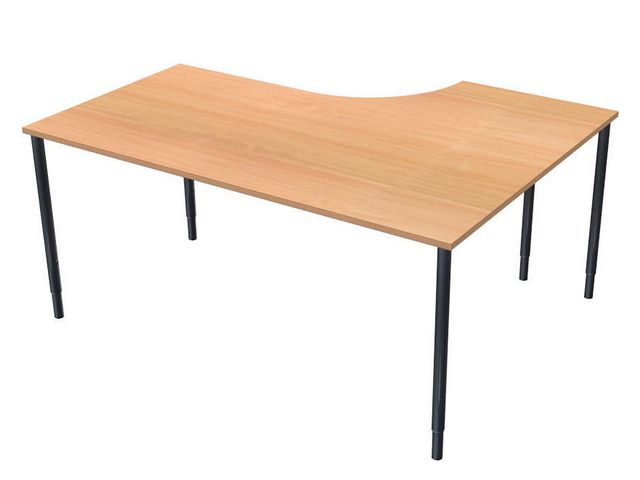 LANAB DESIGN Skrivbord Vänster 160x120cm boklaminat/svart, st