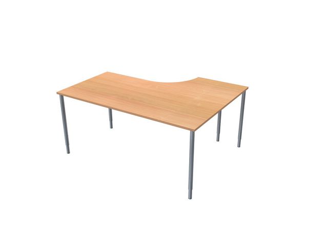 LANAB DESIGN Skrivbord frist V 1,6x1,2x0,8x0,6m bokf/grå, st