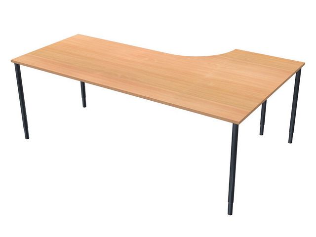 LANAB DESIGN Skrivbord Vänster 200x120cm boklaminat/svart, st