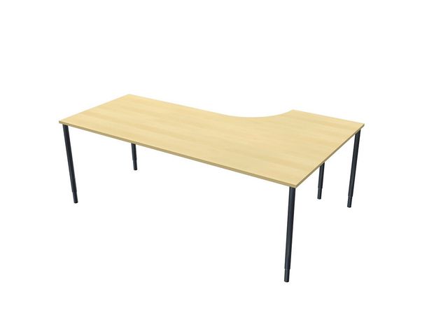 LANAB DESIGN Skrivbord frist V 2x1,2x0,8x0,6m björkl/sv, st