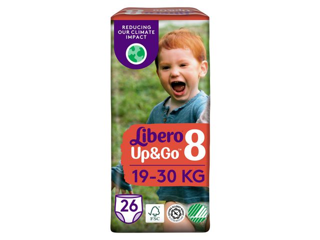 Libero Blöja Up&Go S8 19-30kg, fp om 26 st