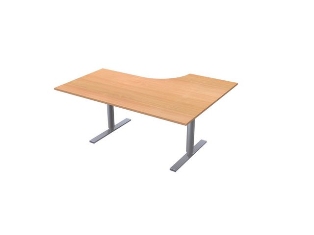 LANAB DESIGN Skrivbord El V 1,6x1,2x0,8x0,6m bokfa/grå, fp om 2 st