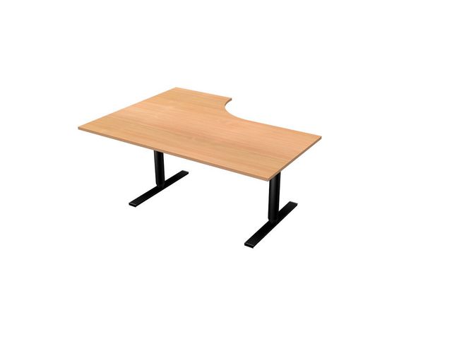 LANAB DESIGN Skrivbord El Höger 160x120cm boklaminat/svart, fp om 2 st