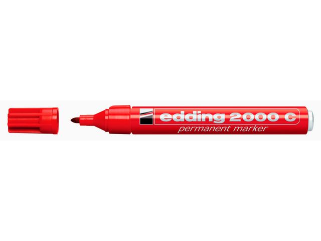 edding Märkpenna Permanent 2000 C med 1,5 - 3 mm, Röd, st