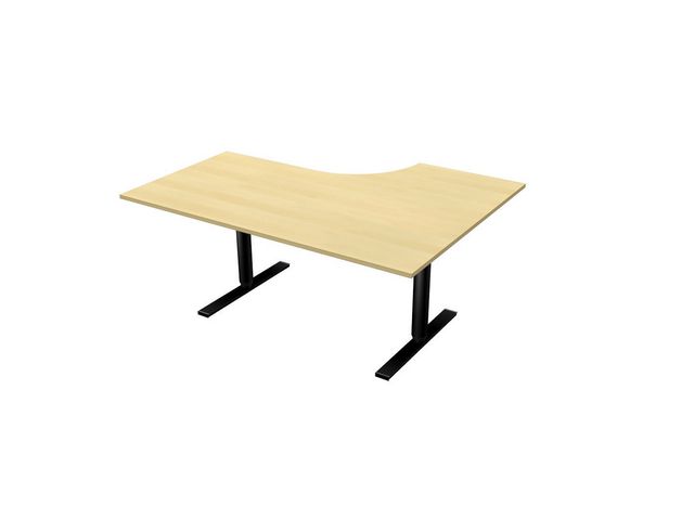 LANAB DESIGN Skrivbord El V 1,6x1,2x0,8x0,6m björkla/svart, fp om 2 st
